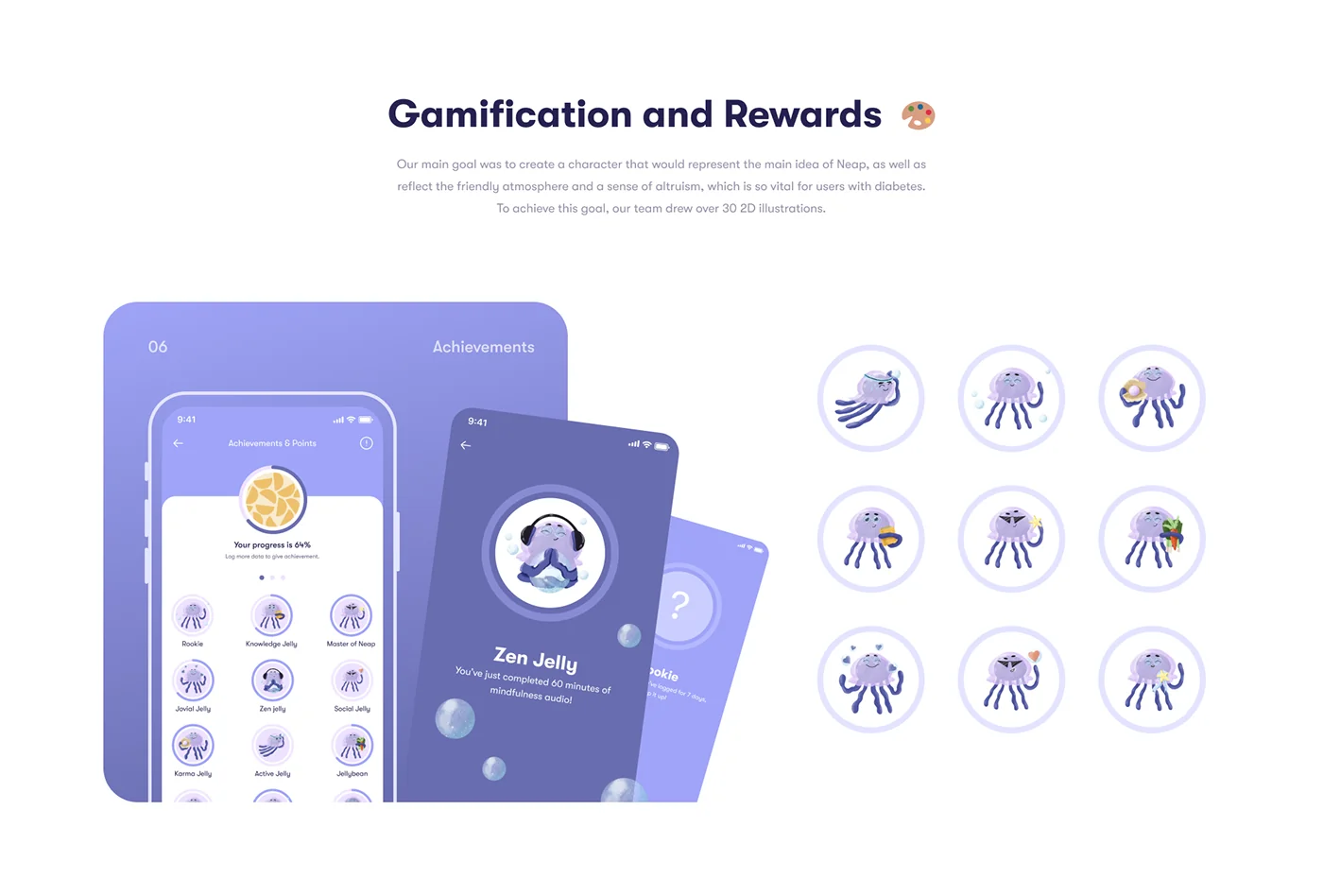 Neap gamification and rewards system with collectible badges