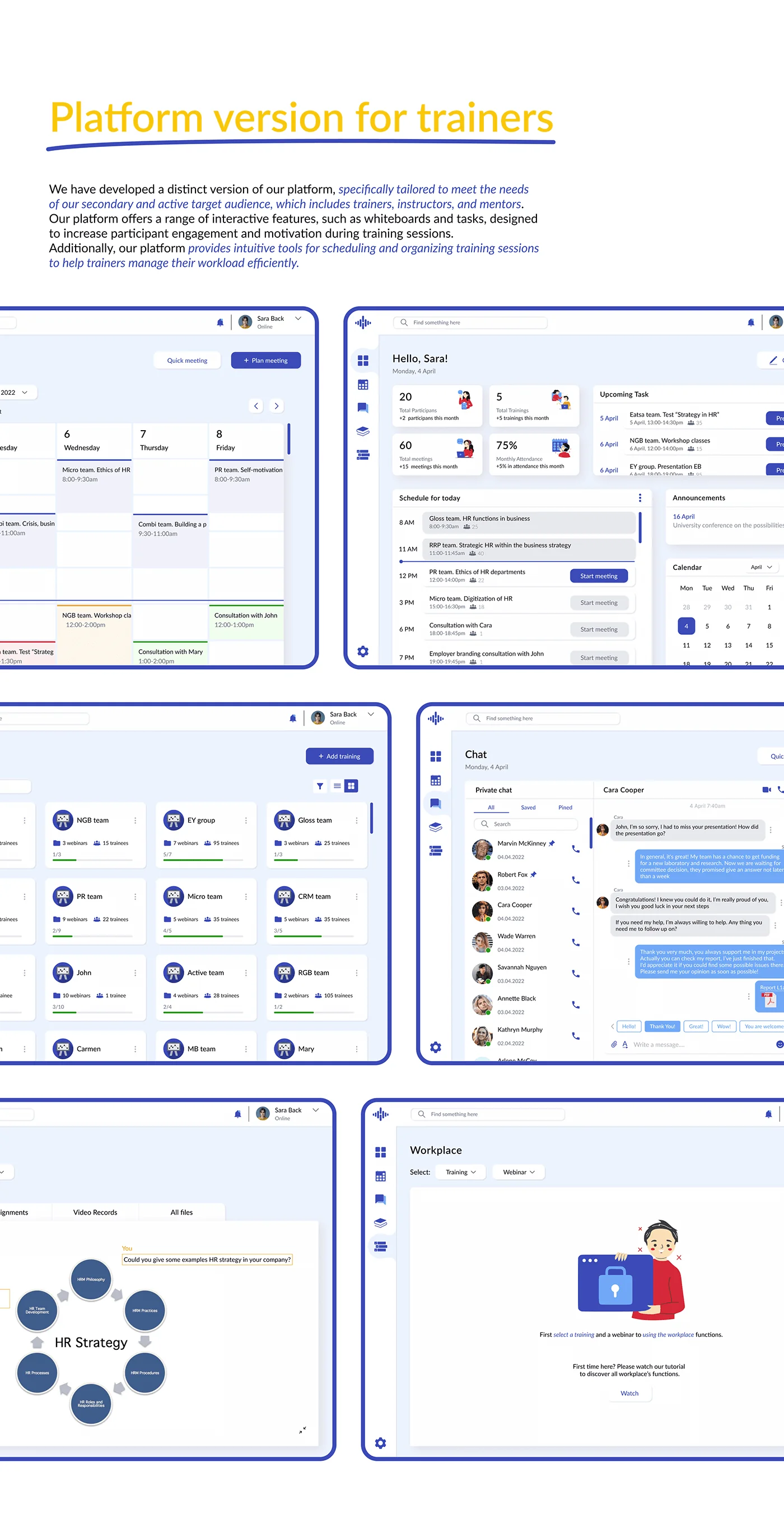 Teachy platform version designed for trainers
